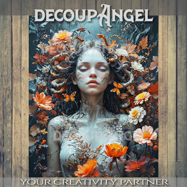 Papier Mousseline Le rêve d'Eve parmi les fleurs - Découpage - (Créateur téléchargé)