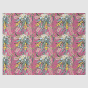 Papier Mousseline Le rose des fleurs des Bush autochtones
