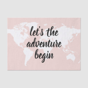 Papier Mousseline Le rose positif : l'aventure commence une carte du
