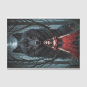 Papier Mousseline Le rouge et le loup noir