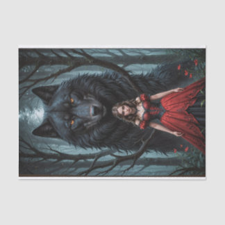 Papier Mousseline Le rouge et le loup noir