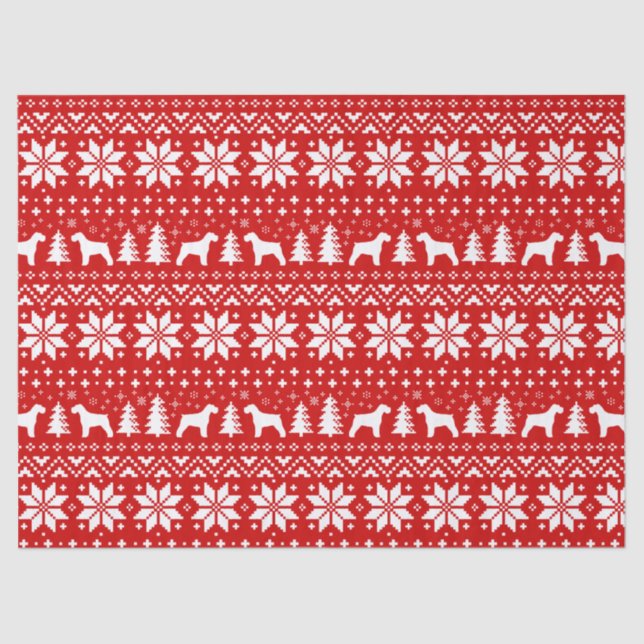 Papier Mousseline Le Schnauzer silhouette le motif de Noël (Recto)