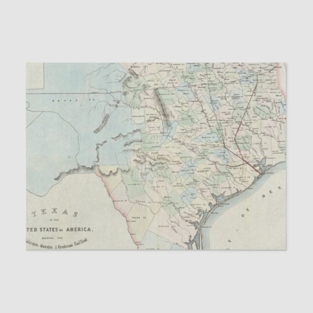 Papier Mousseline Le Texas des Etats-Unis d'Amérique (Recto)