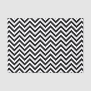 Papier Mousseline Le zigzag noir et blanc barre le motif de Chevron
