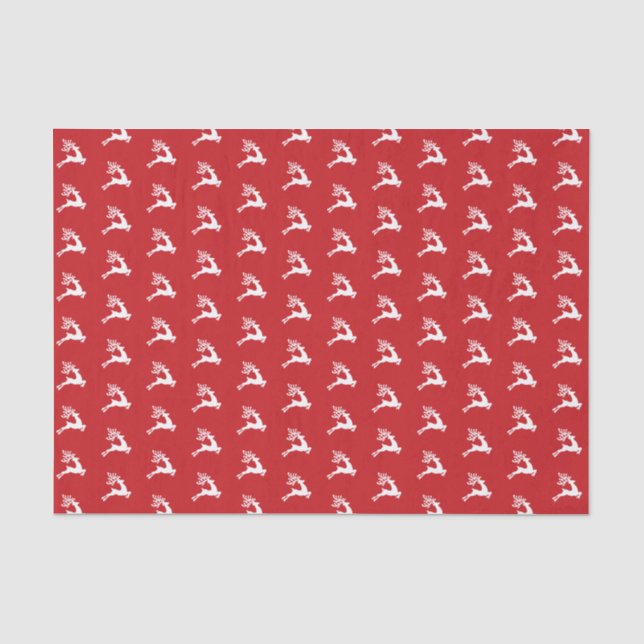 Papier Mousseline Leaping Reindeer Motif (Recto)