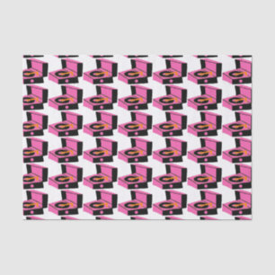 Papier Mousseline Lecteur de disques roses Houndstooth papier de tis