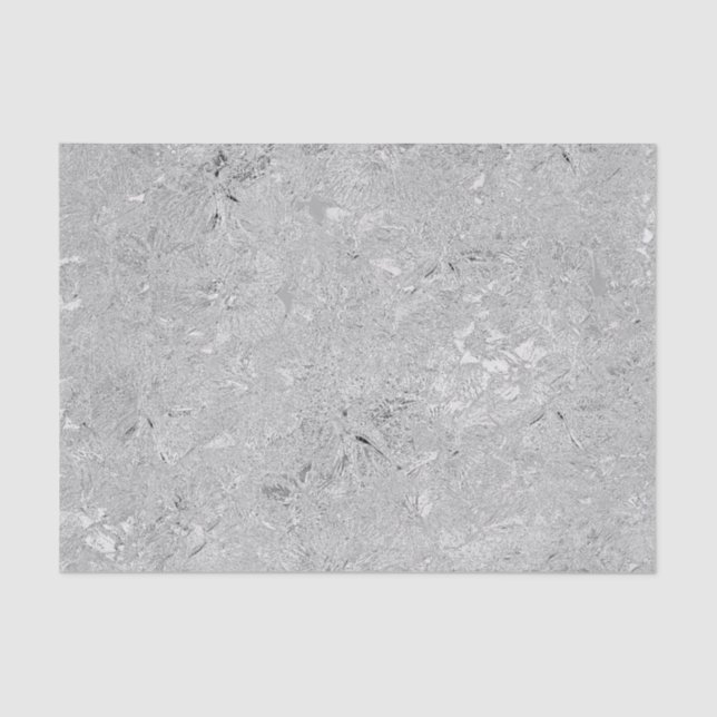 Papier Mousseline "L'élégance en argent : des fleurs d'hibiscus brûl (Recto)