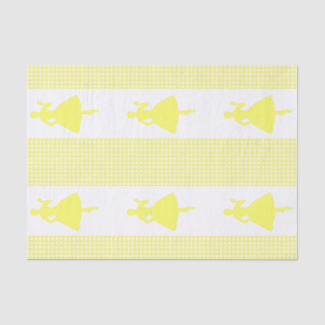Papier Mousseline Lemonade Houndstooth moderne avec Silhouette mode (Recto)
