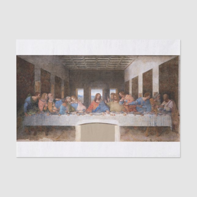 Papier Mousseline Leonardo Da Vinci | La Dernière Cène (1495-1498) (Recto)