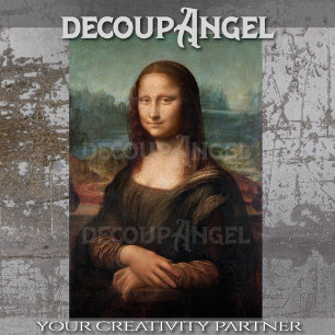 Papier Mousseline Leonardo da Vinci Portrait de Mona Lisa Découpage
