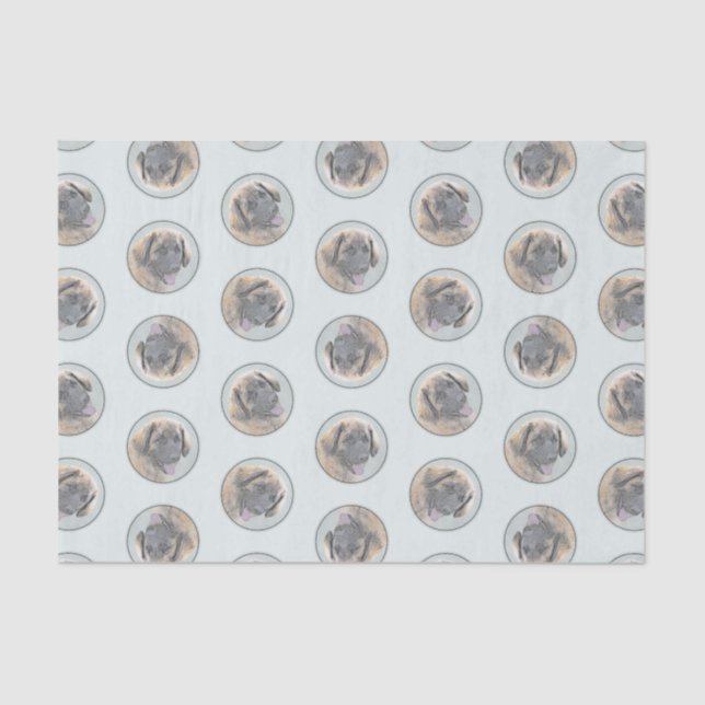 Papier Mousseline Léonberger Peinture Leo Cute Art original chien an (Recto)