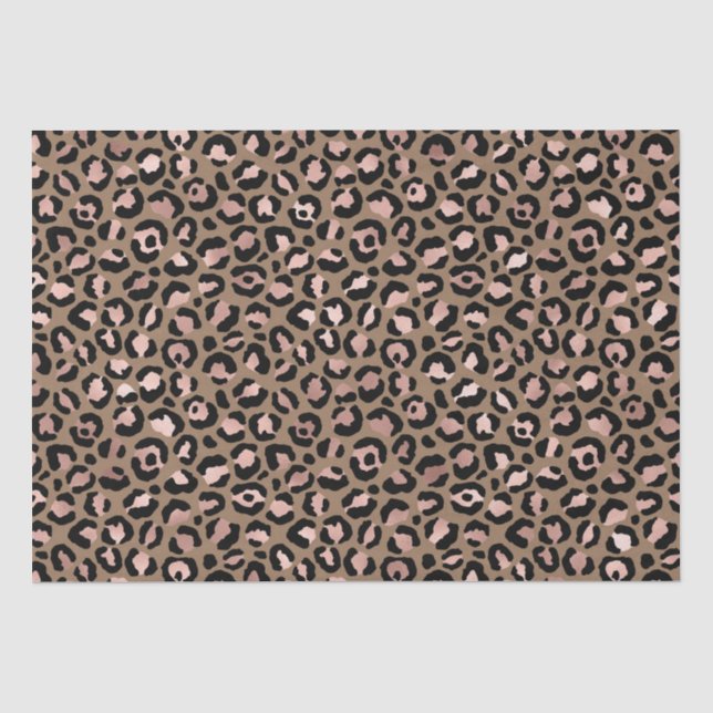 Papier Mousseline Léopard Brown rose (Recto)