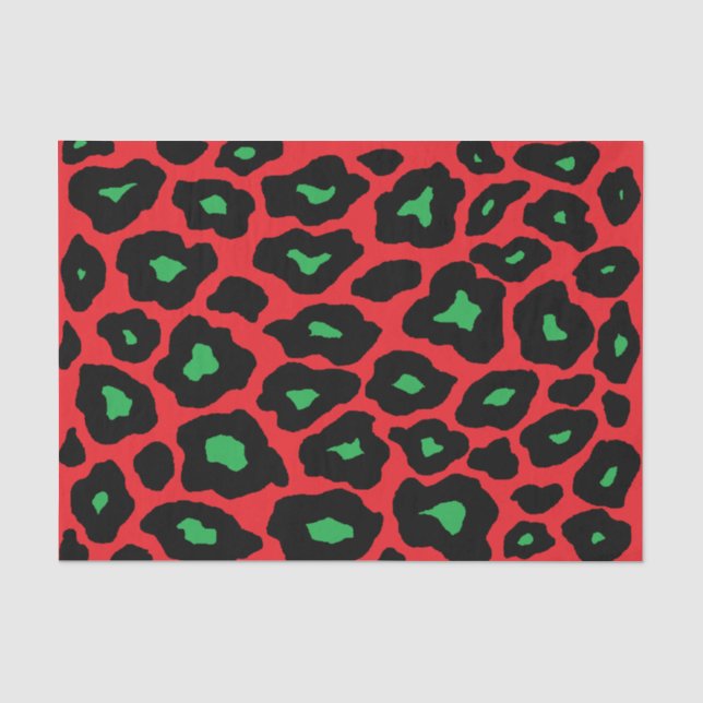 Papier Mousseline Leopard de Noël (Recto)