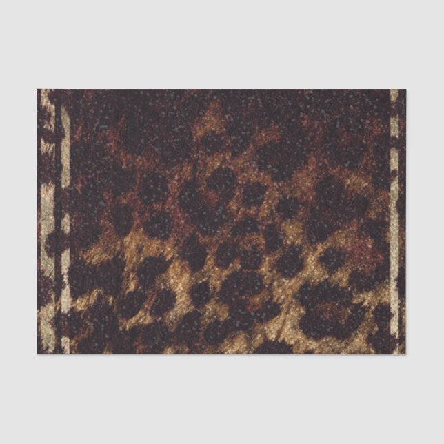 Papier Mousseline Léopard Pailleté Imprimé Animalier Exotique Sauvag (Recto)