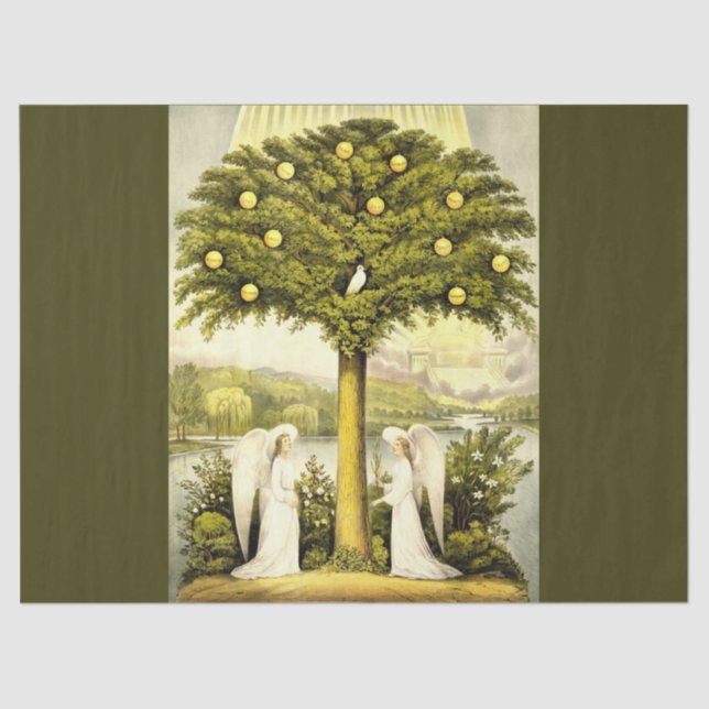 Papier Mousseline les anges ont passé le papier de tissu (Recto)