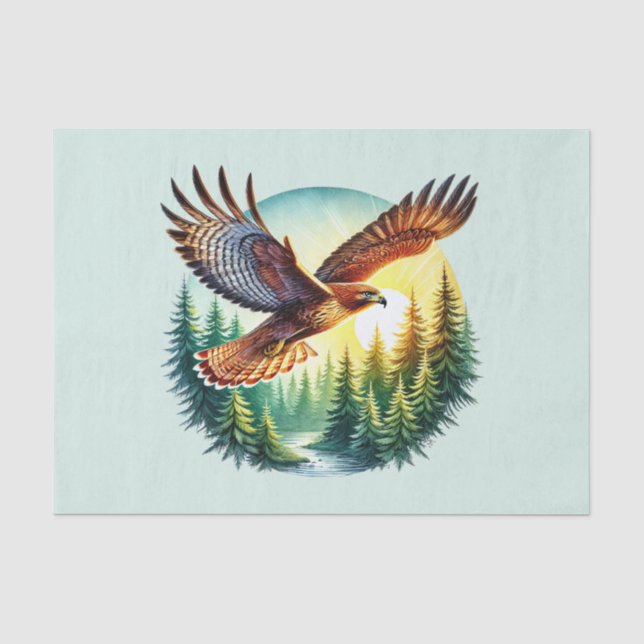 Papier Mousseline Les animaux des bois mignons dévoilent l'aigle qui (Recto)