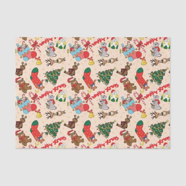 Papier Mousseline Les animaux des bois Noël (Recto)