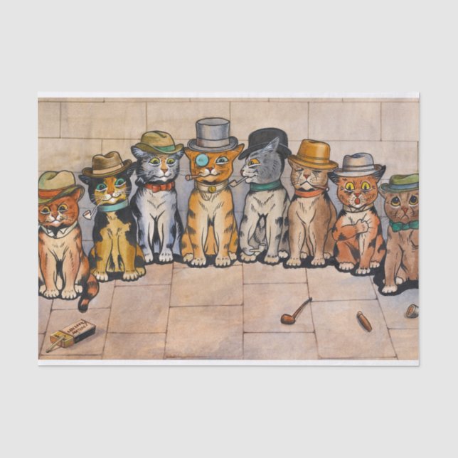Papier Mousseline Les chats fumeurs de Louis Wain (Recto)
