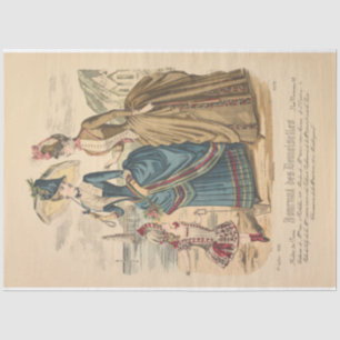 Papier Mousseline Les dames à la plage Victorian Paris Vintage Colla