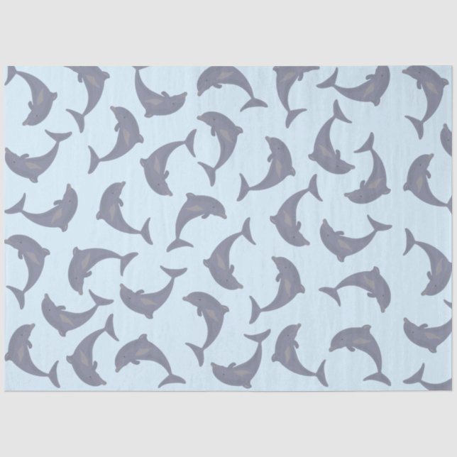 Papier Mousseline Les dauphins dans le Motif marin (Recto)