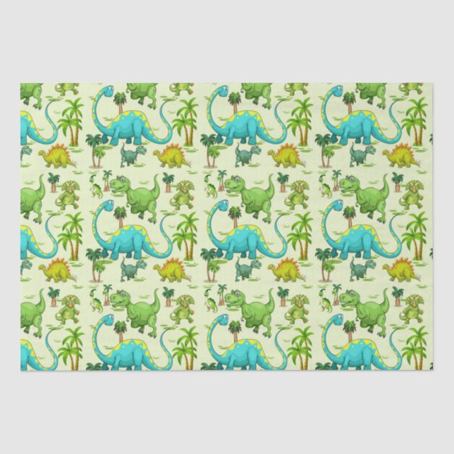 Papier Mousseline Les enfants Dinosaure Amusement (Recto)