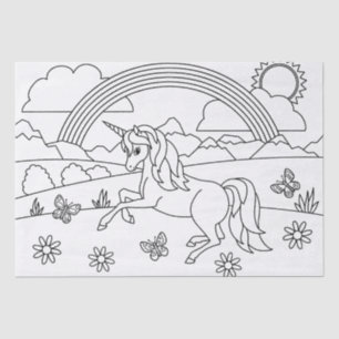 Papier Mousseline Les enfants me colorent Unicorn Rainbow
