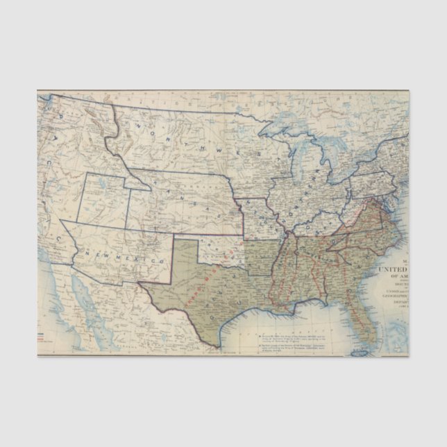 Papier Mousseline Les Etats-Unis en juin 1864 (Recto)