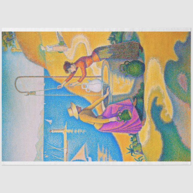 Papier Mousseline Les femmes dans le puits, Signac (Recto)