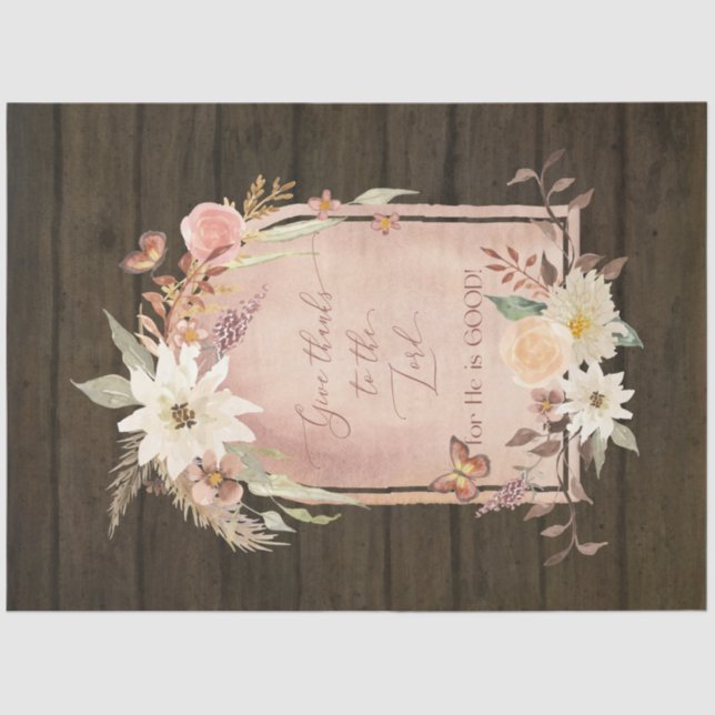 Papier Mousseline Les fleurs d'automne donnent grâce à la dédécoupag (Recto)