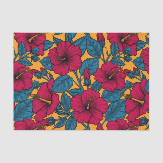 Papier Mousseline Les fleurs d'Hibiscus (Recto)