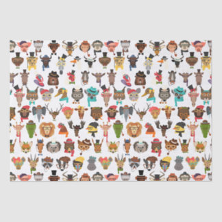 Papier Mousseline Les Hipster Animals amusent les animaux Cool avec