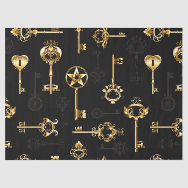 Papier Mousseline Les Patters de Seamless avec Golden Keys (Recto)