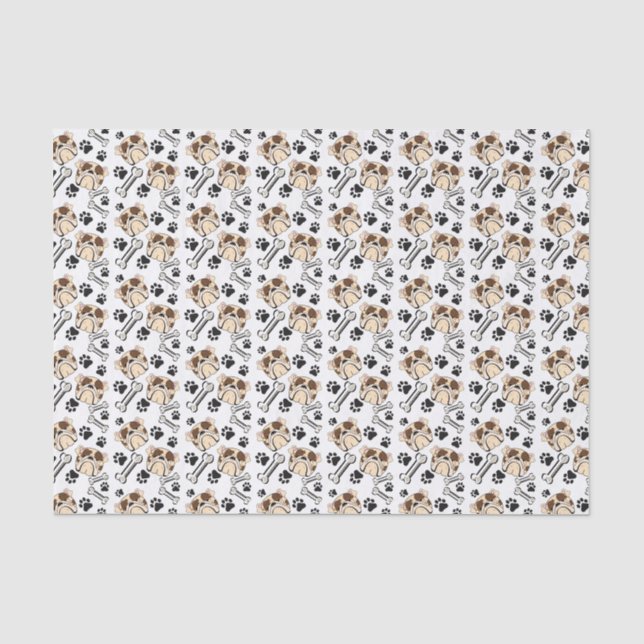 Papier Mousseline Les pattes N de bouledogue de chien de Taureau de (Recto)