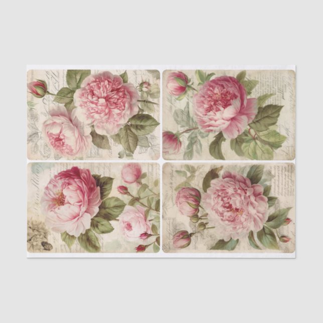 Papier Mousseline Les pivoines (Recto)