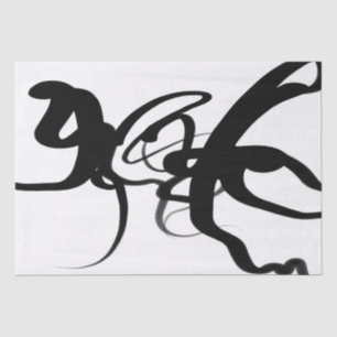 Papier Mousseline Les Plongeurs : Noir et Blanc Abstrait