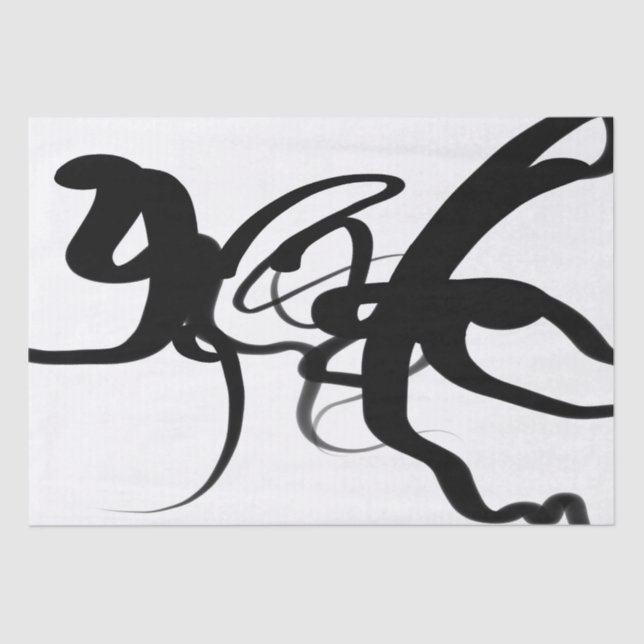 Papier Mousseline Les Plongeurs : Noir et Blanc Abstrait (Recto)