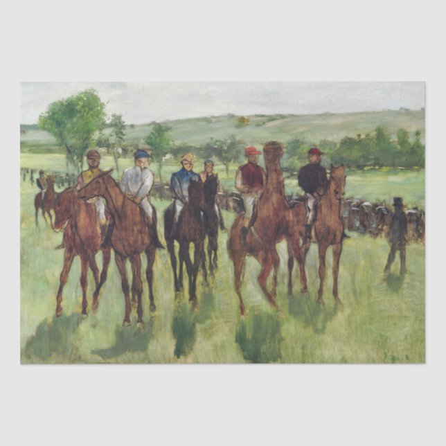 Papier Mousseline Les Riders, par Edgar Degas, 1885 chevaux jockeys (Recto)