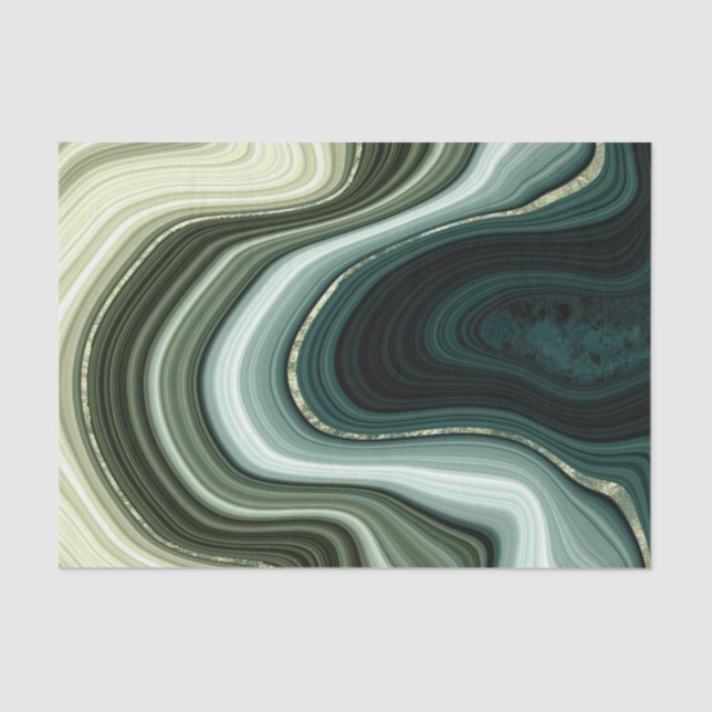 Papier Mousseline Les tons verts et bleus Abstraits de Faux Stone (Recto)