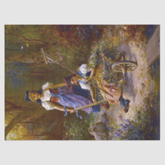 Papier Mousseline Les vintages dames et les roulettes à la forêt