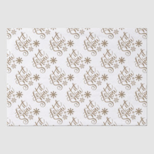 Papier Mousseline "Let it Snow" Parties scintillant d'or de Noël