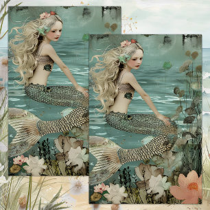 PAPIER MOUSSELINE L'ÉTANG DE LA SIRENE EN DÉCOUPAGE