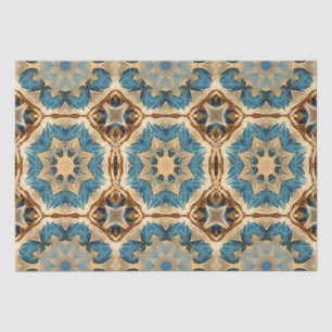 Papier Mousseline L'étoile forme Art Déco, Bleu et Brown