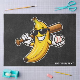 Papier Mousseline Lets Go Bananas Retro Baseball Banana Funny