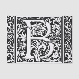 Papier Mousseline Lettre B Monogramme médiéval Art Nouveau