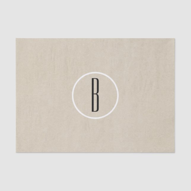 Papier Mousseline LETTRE CHIC Brown Kraft LETTRE INITIALE rustique (Recto)