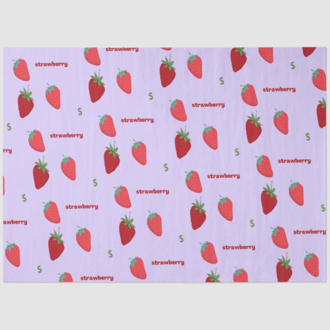 Papier Mousseline Lettre fraise S sur pourpre | Motif alphabet (Recto)
