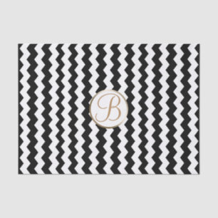 Papier Mousseline Lettre initiale de monogramme à impression chevron