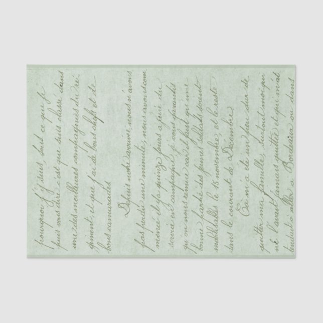 Papier Mousseline Lettre manuscrite vintage (Recto)