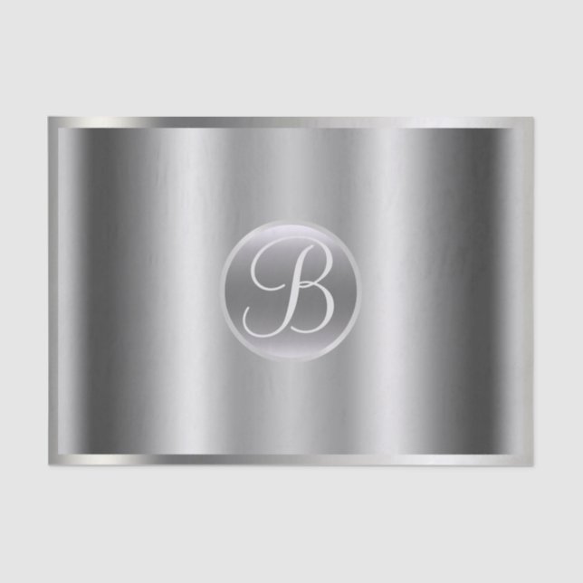 Papier Mousseline LETTRE MONOGRAPHIQUE Élégante EN VERRE D'ARGENT IN (Recto)