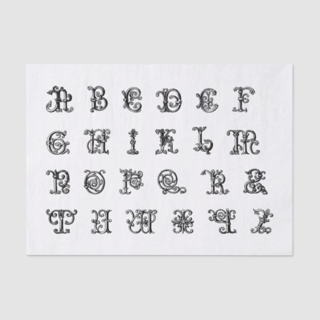 Papier Mousseline Lettres alphabétiques lumineuses pour découpage (Recto)